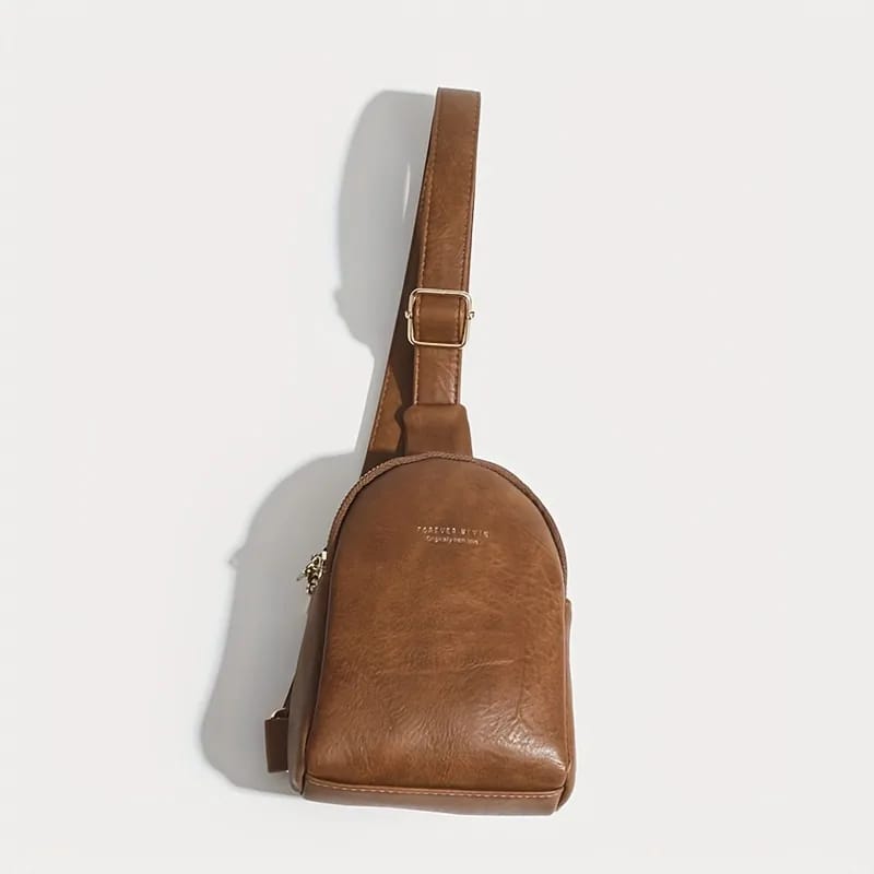 Men's PU Leather Mini Bag, Men's Casual Chest Bag - 490146