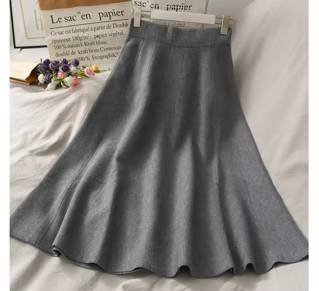 Autumn and Winter Sweater Pullover Knitted Half Skirt 58037 Autumn and Winter Sweater Pullover Knitted Half Skirt 58037