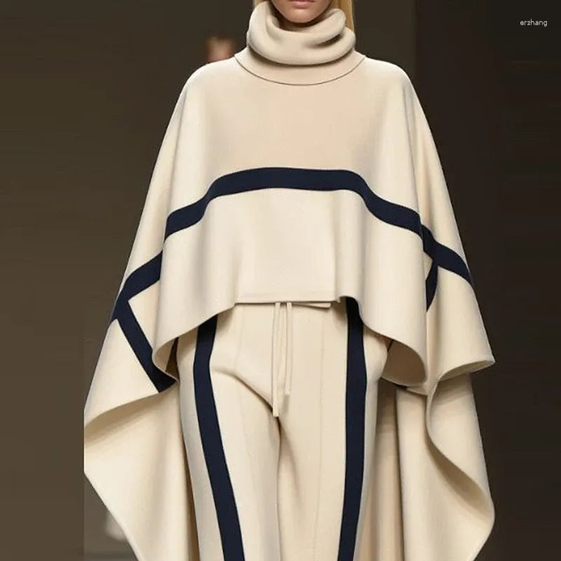 Turtle Neck Cloak Top With Pant 178805 - TUZZUT Qatar Online Shopping