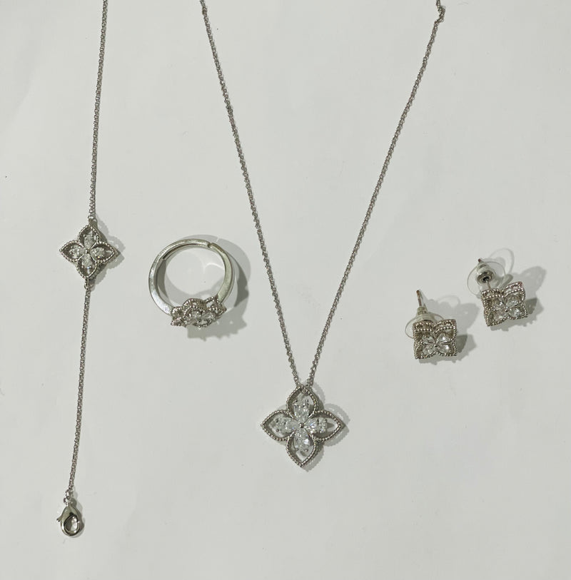 Flower Pendant Necklace Earring Set For Women - X4377924 - Tuzzut.com Qatar Online Shopping