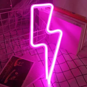 LED Neon Sign Lightning Shaped Wall Night Light USB Battery Operated For Home Bedroom Party Wedding Decor Table Lamp S4821727 - Tuzzut.com Qatar Online Shopping