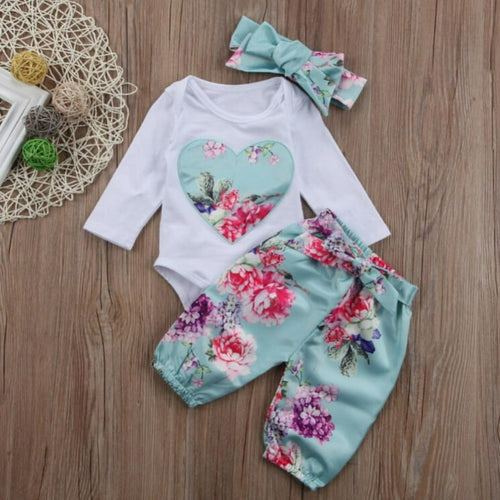 Baby Girls 3PCS Infant Toddler Clothes Romper Bodysuit 358659 Baby Girls 3PCS Infant Toddler Clothes Romper Bodysuit 358659
