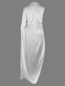 Long dresses with flying sleeves and a split color on the sides 154529 - TUZZUT Qatar Online Shopping