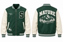Boys’ Forest Green & Cream Zip-Up Varsity Jacket 533023 - 140
