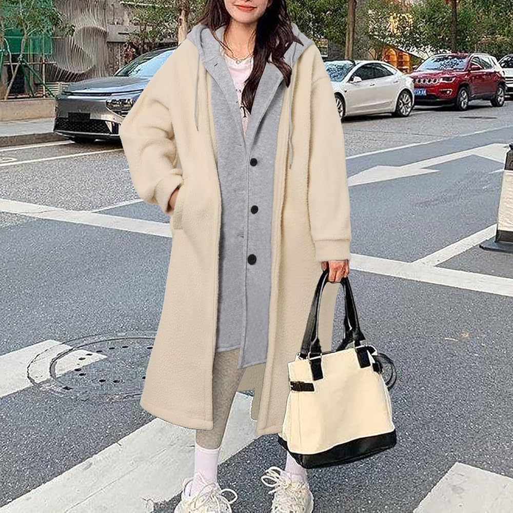 Women's 2 in 1 Long-Sleeved Korean Casual Medium-Length Coat 72876 Women's 2 in 1 Long-Sleeved Korean Casual Medium-Length Coat 72876