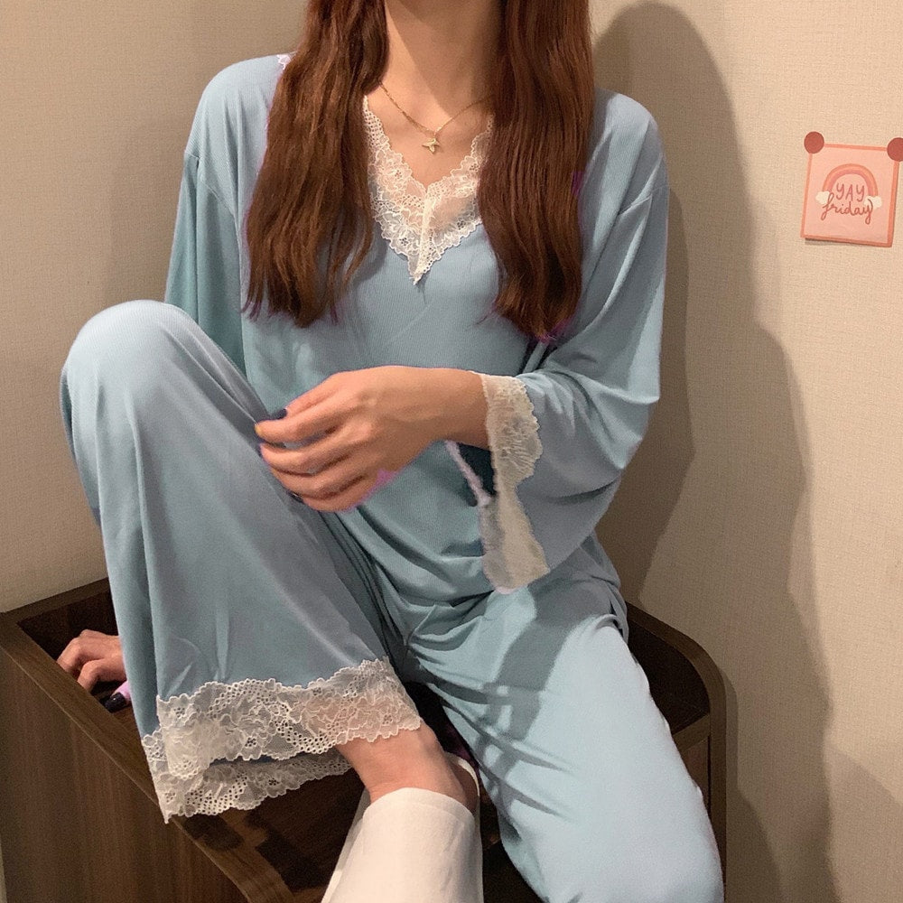 2 Pcs Women 's Long Sleeve Sleep Set - Free size - 429751 2 Pcs Women 's Long Sleeve Sleep Set - Free size - 429751