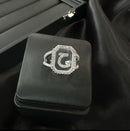 Women's Fashion Ring Simple Zircon Arabic Letters Glass Square Design rings - Tuzzut.com Qatar Online Shopping