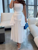 Women's Simple White A Line Evening Gown Party Dress   S5119325 - TUZZUT Qatar Online Shopping