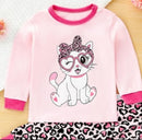 Pajamas for Kids Long Sleeve T-shirt Top + Pants Sets   594957 - TUZZUT Qatar Online Shopping