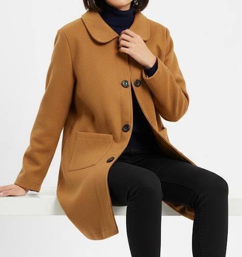 Womens Soft Comfortable Pocket Wool Coat B-387821 - TUZZUT Qatar Online Shopping