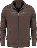 Men Leather Motorcycle Biker Jacket   TZ1108 - TUZZUT Qatar Online Shopping