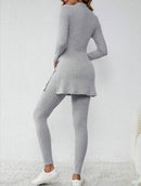 Zanzea Ribbed Knit Lounge Set S4241869 - TUZZUT Qatar Online Shopping