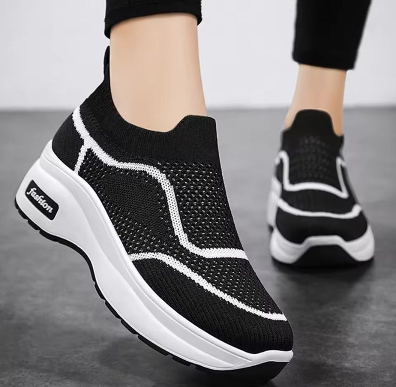 Women's Casual Round Toe Sneakers, Leisure Work Sneakers B122633 (39) - TUZZUT Qatar Online Shopping