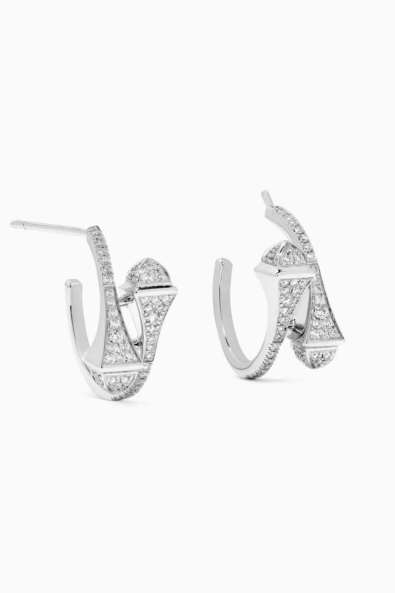 Classic and simple silver Color full of Stone Earrings S4514652 - TUZZUT Qatar Online Shopping