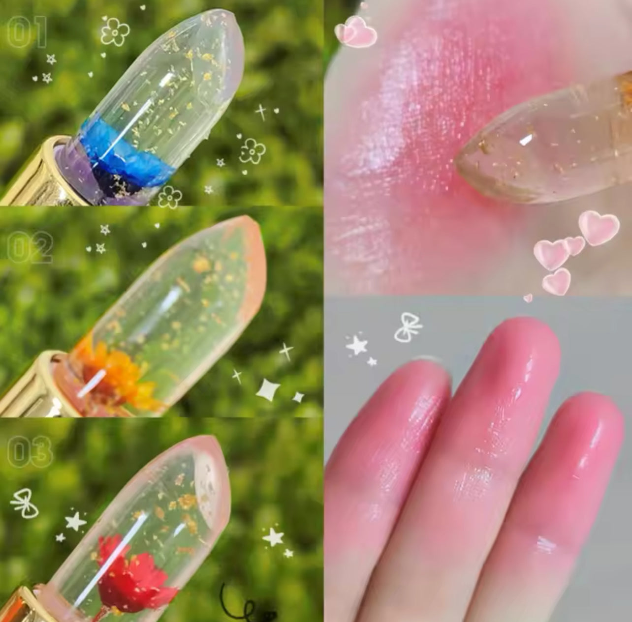 Moisturizing Flower Jelly Transparent Lipstick Color Changing Lipstick -35613 Moisturizing Flower Jelly Transparent Lipstick Color Changing Lipstick -35613