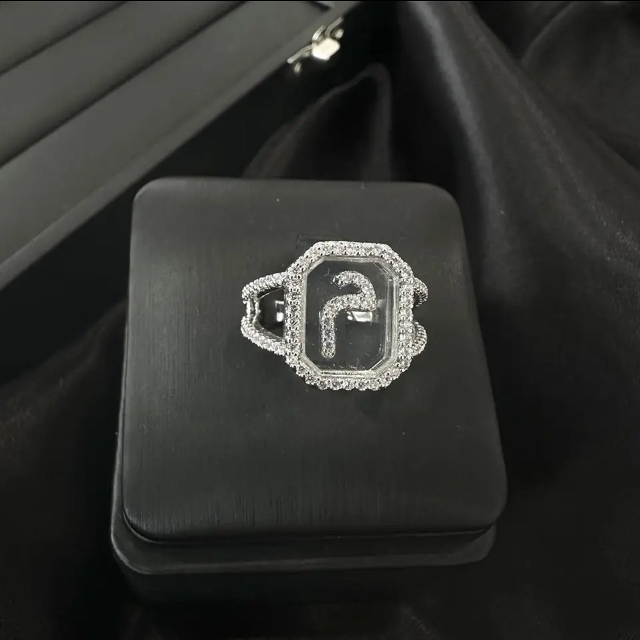 Arabic Letters Zircon Glass Square Design Rings X4667856 Arabic Letters Zircon Glass Square Design Rings X4667856