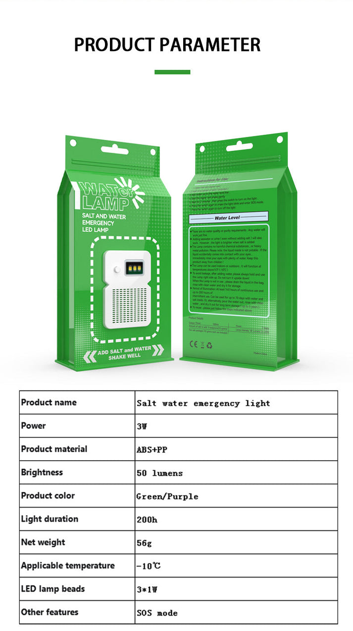 Salt-Water Lamp for Emergency Preparedness Salt-Water Lamp for Emergency Preparedness
