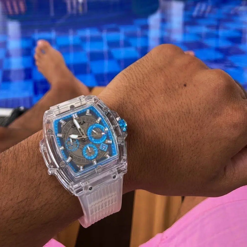 ONOLA Luxury Brand Square Dial Transparent Plastic Watch Men Women - Tuzzut.com Qatar Online Shopping
