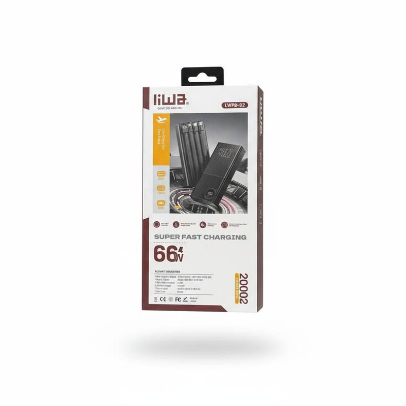 Liwa Super Fast Charging Power Bank 20000mAh (60W) LWPB-02 (Micro/Type-C/ Dual USB) - TUZZUT Qatar Online Shopping