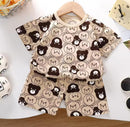 Boys Summer Bear Print Short Sleeve T-Shirt & Shorts Set   1611859 - TUZZUT Qatar Online Shopping