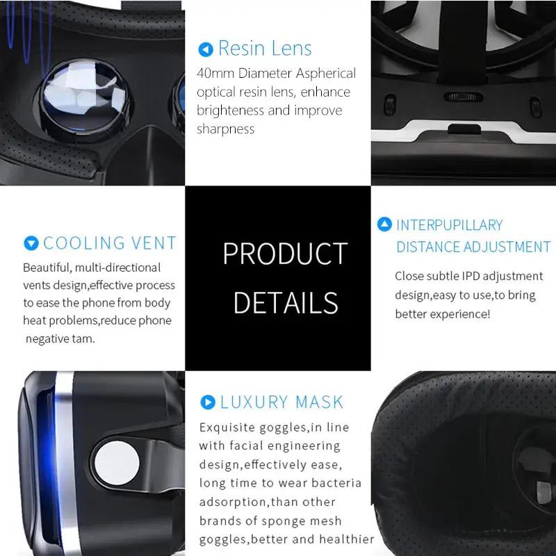 VR Shinecon 6.0 Headphone Version 3D Virtual Reality Stereo Helmet