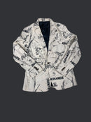 Men's Casual Blazer Slim Fit Suit Jackets Fashion One Button Newspaper Letters Print Fancy Dress Costume Coats     S4175840 - TUZZUT Qatar Online Shopping