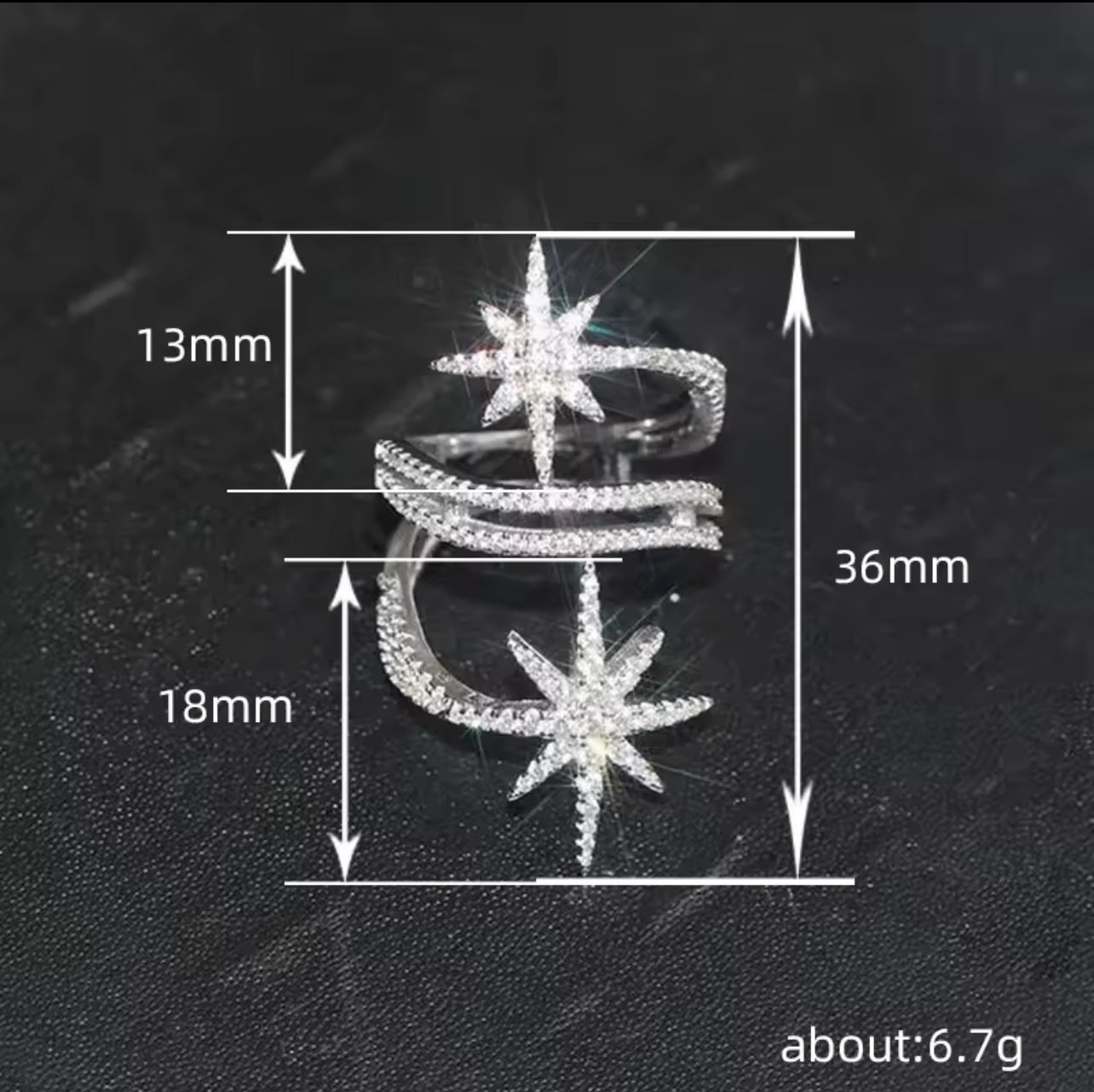 Light luxury niche ring, personalized micro-star ring S44770295 Light luxury niche ring, personalized micro-star ring S44770295