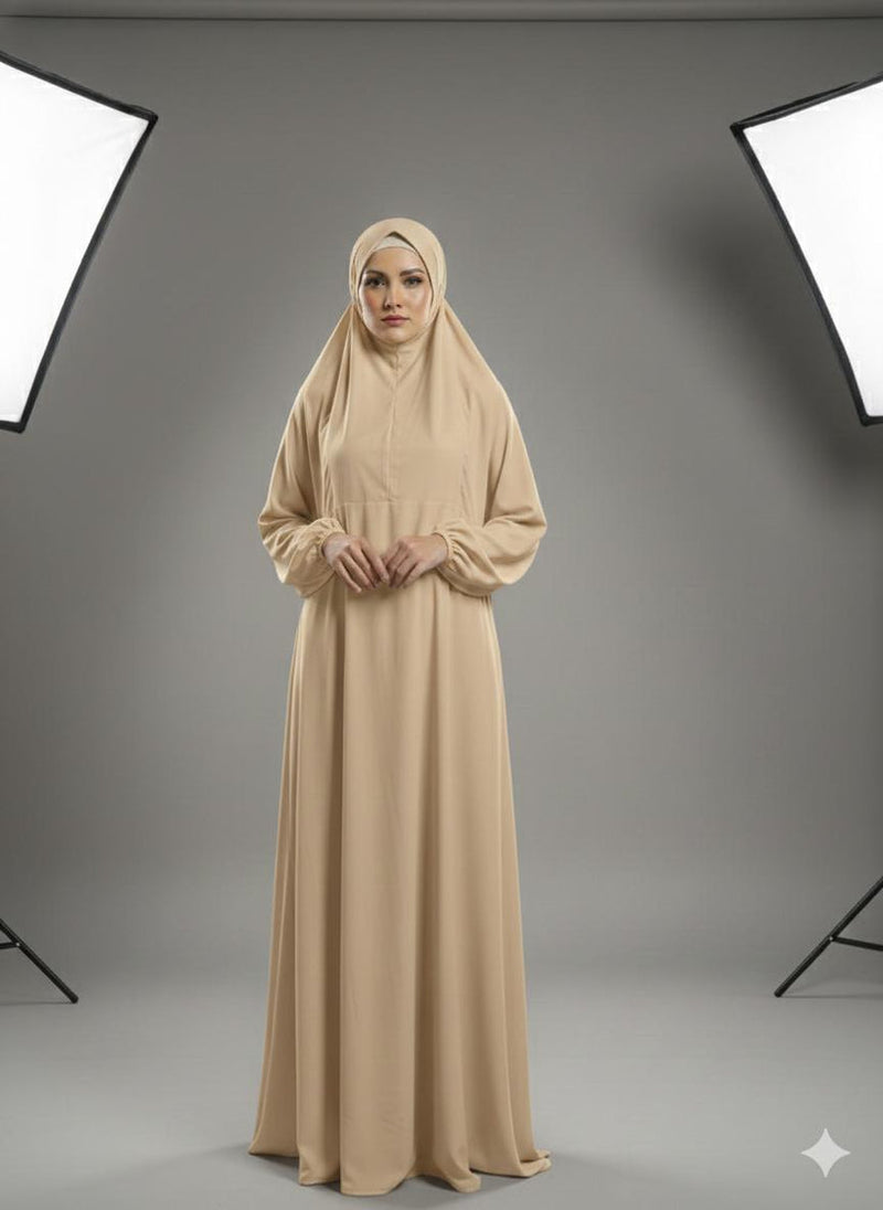 Women's Isdal Prayer Dress Abaya Asdal White