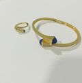 Women Fashion Bracelet & Ring Set Candy color stone Simple Open Cuff Bangle - Tuzzut.com Qatar Online Shopping