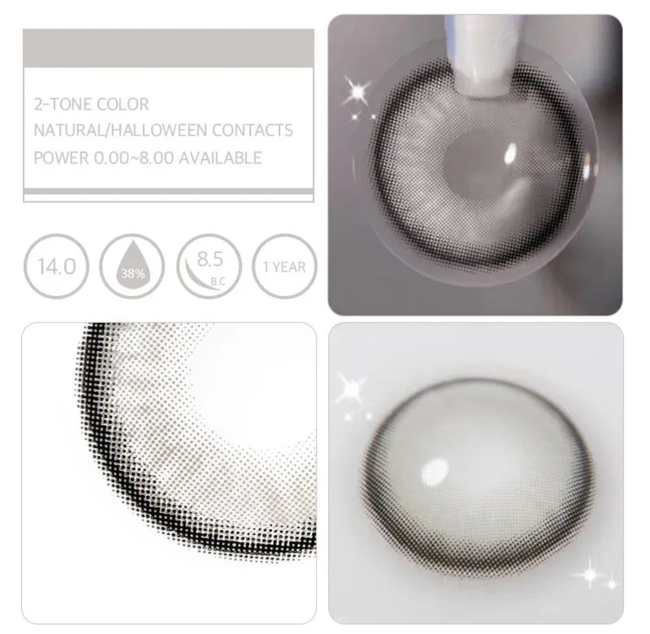 Unibling Iceland Silver Contact Lenses for Eyes (1 Pair) Unibling Iceland Silver Contact Lenses for Eyes (1 Pair)