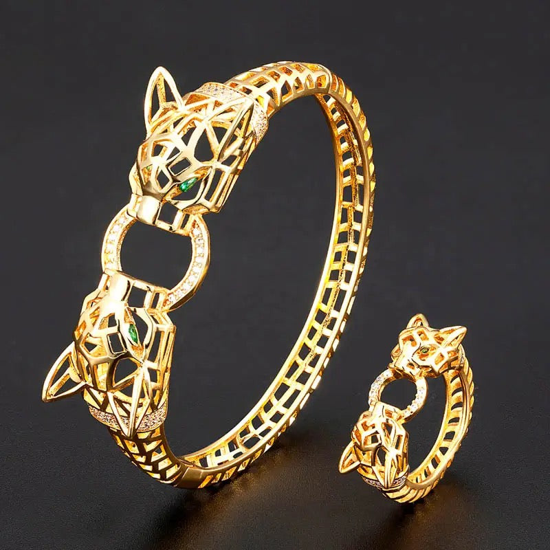 Classic Leopard Crystal Open Bangles&bracelets for Women S4262916 - TUZZUT Qatar Online Shopping