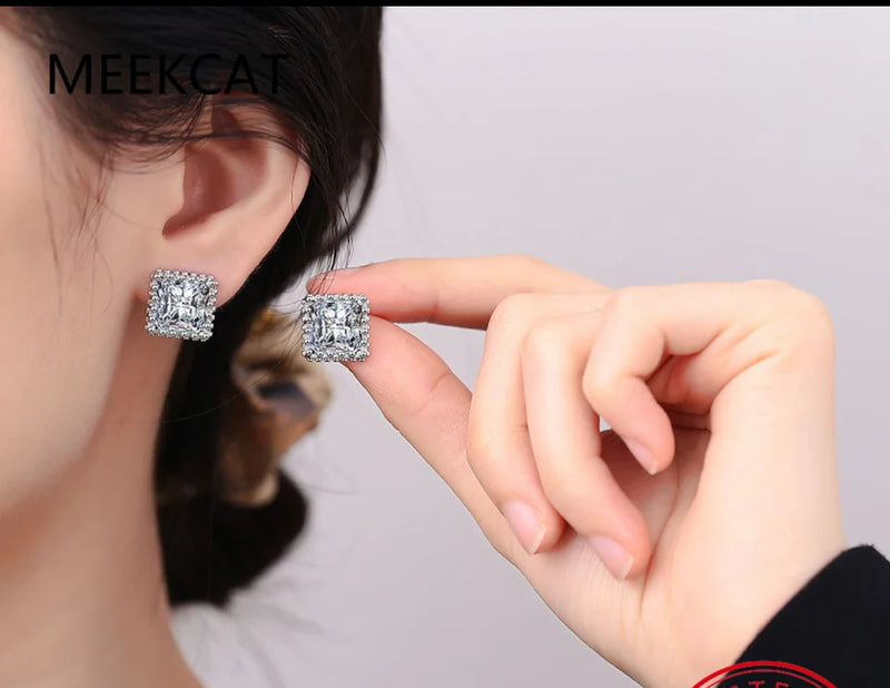 Stud Earrings For Women Princess Cut Earrings S281435 - TUZZUT Qatar Online Shopping