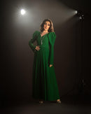 Women's Long Sleeve V-Neck Ankle-Length A-Line Dress L S5078553 - TUZZUT Qatar Online Shopping