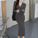 Women's Long Sleeve Bodycon Dress 387958 - TUZZUT Qatar Online Shopping