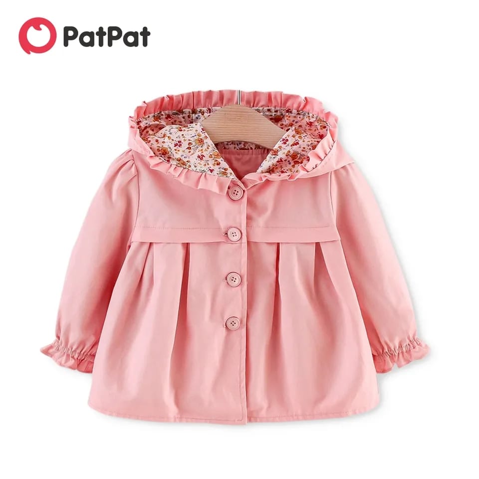 PatPat Solid Floral Print Long-sleeve Baby Hooded Jacket 6-9M 19841262 PatPat Solid Floral Print Long-sleeve Baby Hooded Jacket 6-9M 19841262