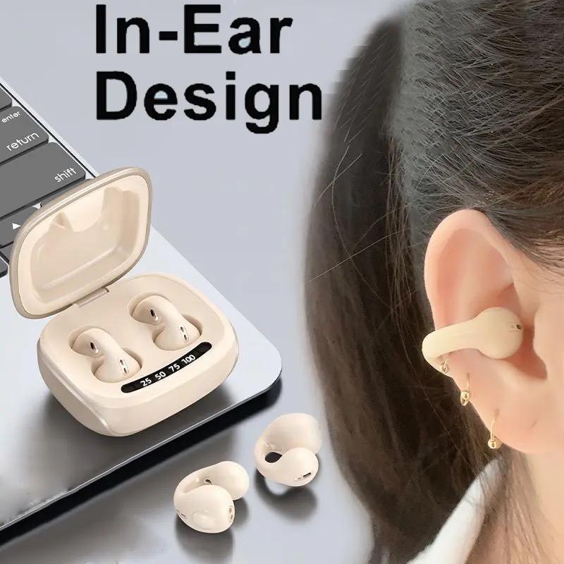 Handsfree Wireless Earbud Long Standby Time Ear-clip Earphone Bone Conduction Game Playing S4821831