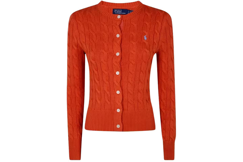 Cable Knit Cotton Crewneck Cardigan RL1235 - TUZZUT Qatar Online Shopping