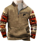 Men's Wool Half Zip Pullover, Western Trend, Simple Casual Style, Long Sleeve Wool Zip-up Shirt, Customizable for Various Seasons   2310018272 - TUZZUT Qatar Online Shopping