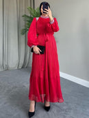 Women's Long Sleeve Solid Color Rhinestones/Gems/Crystals Jalabiya 457665 - TUZZUT Qatar Online Shopping