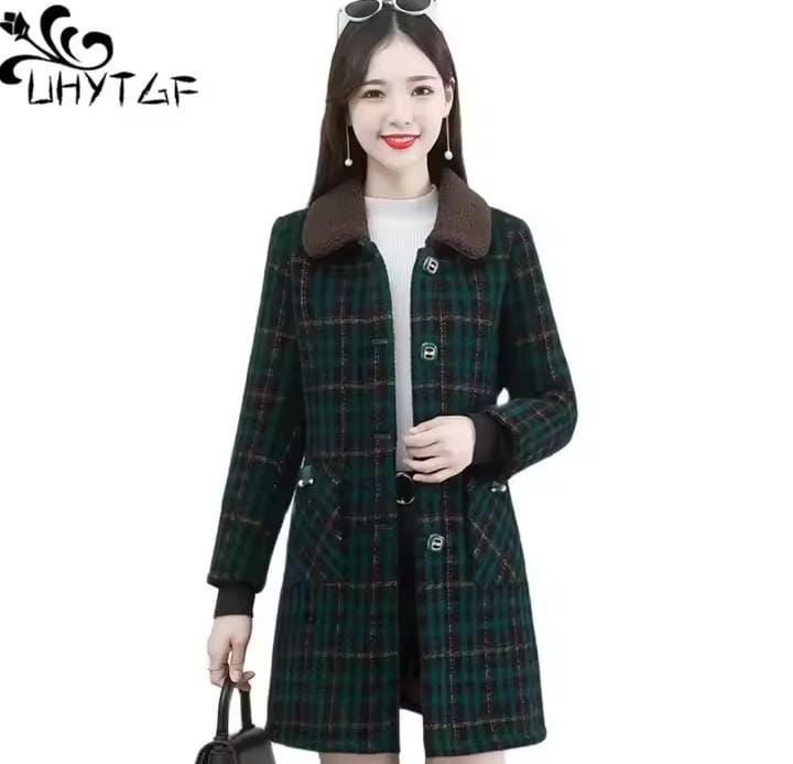 Middle-aged women's winter imitation mink cashmere long coat, plush knitted cardigan, plaid woolen jacket X738255 Middle-aged women's winter imitation mink cashmere long coat, plush knitted cardigan, plaid woolen jacket X738255