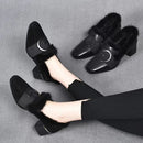 Spring Autumn Korean Version Soft-Soled Thick Heel Shoes S599 - TUZZUT Qatar Online Shopping