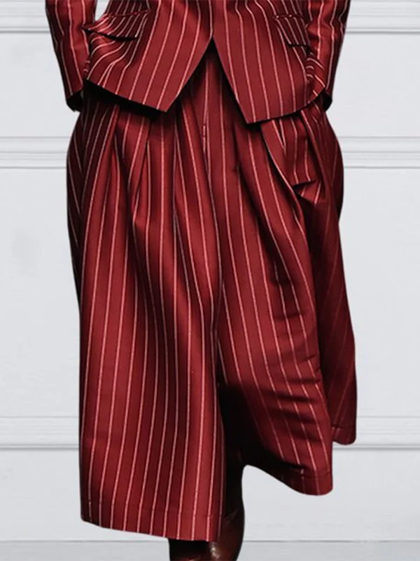 Loose Wide Leg Striped Casual Pants 171887