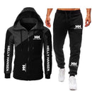 HELLY HANSEN Men Casual Sweatshirt+Sweatpant 2 Pieces Set Men's Sportswear Outfit Autumn Winter Hooded Male Pullover Hoodies Suit S4416677 - Tuzzut.com Qatar Online Shopping