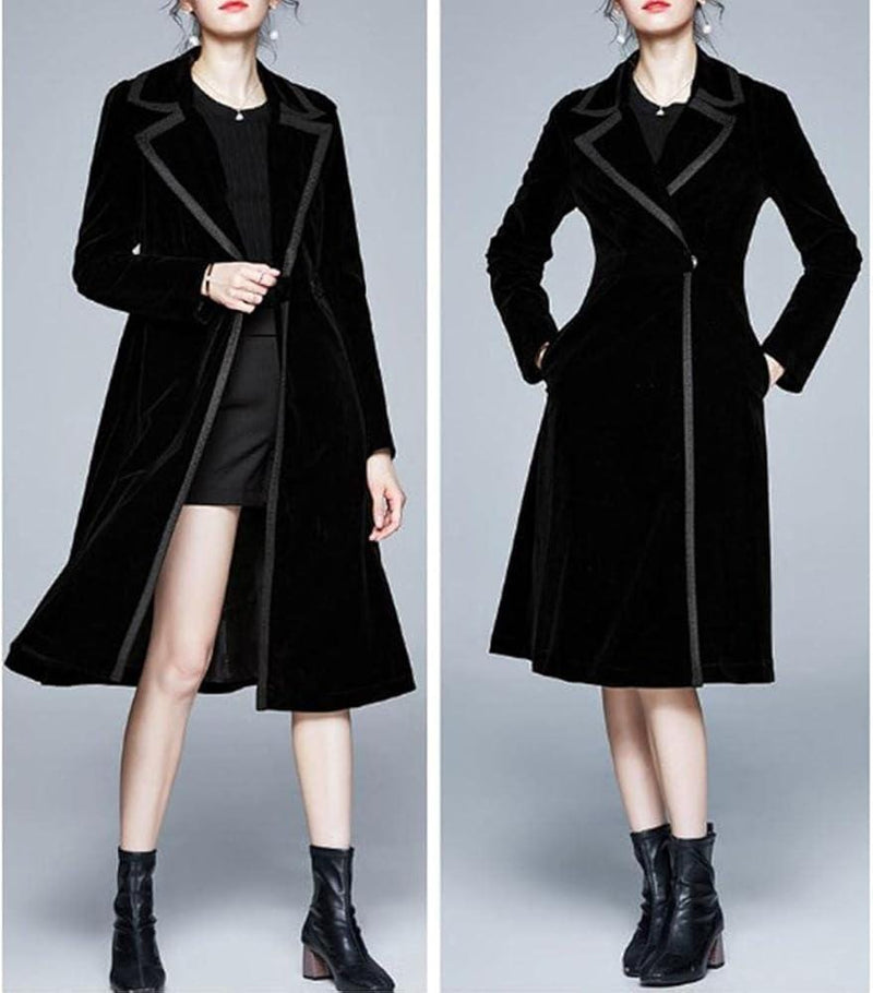 Velvet Outwear Coat Jacket Open Abaya Cardigan Kimono Long Robe Gowns M B-43723 - TUZZUT Qatar Online Shopping