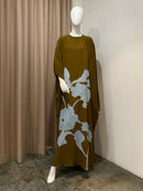 Loose Printed Round-Neck Maxi Dresses S 132040 - TUZZUT Qatar Online Shopping