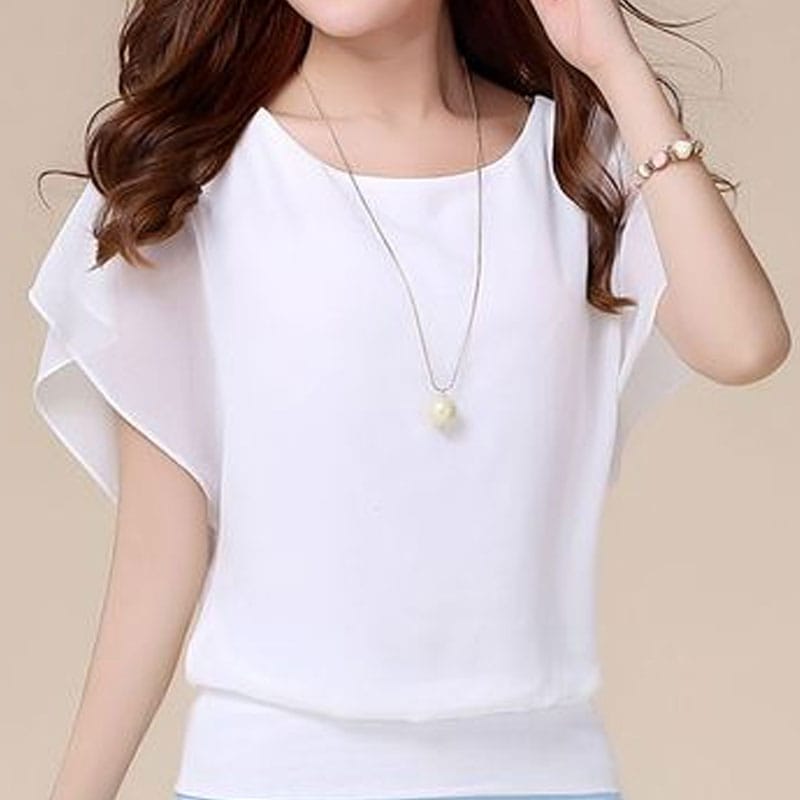 Women's Regular Cover Sleeve Solid Color Shirts & Blouses 398513 - M