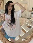 Women's Korean Oversized Casual T-shirt 436411 M - TUZZUT Qatar Online Shopping