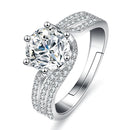 Silver Diamond Moissanite Ring FR383 - TUZZUT Qatar Online Shopping