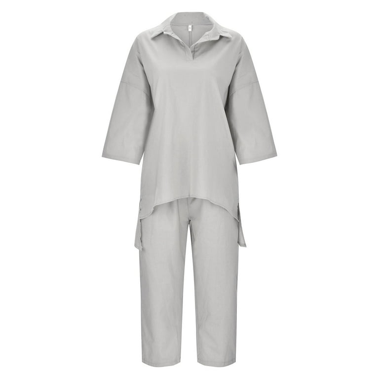 Lounge Sets For Women Workout Pants Women Women Summer Casual Comfortable Elastic Waist Solid Color Shirt Capri Pants Set Matching Sets Women Clothing B94027 Lounge Sets For Women Workout Pants Women Women Summer Casual Comfortable Elastic Waist Solid Color Shirt Capri Pants Set Matching Sets Women Clothing B94027