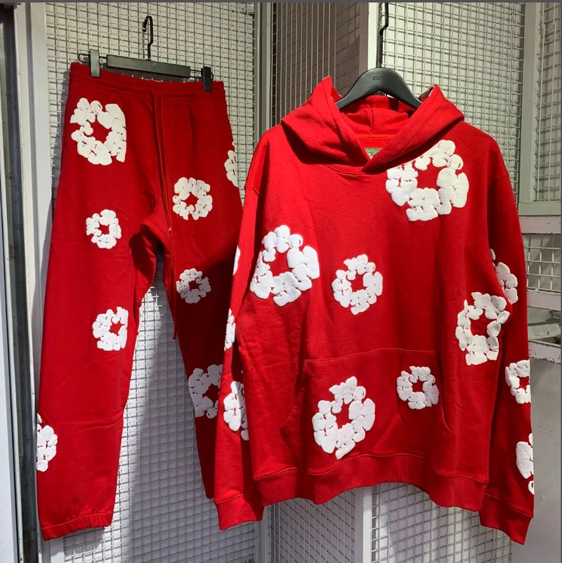 Denim Tears Tracksuit Red B-8476 - TUZZUT Qatar Online Shopping